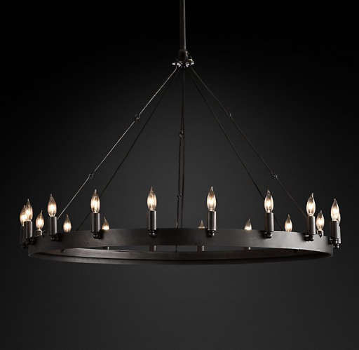 CAMINO VINTAGE CANDELABRA ROUND CHANDELIER 38" — view 1