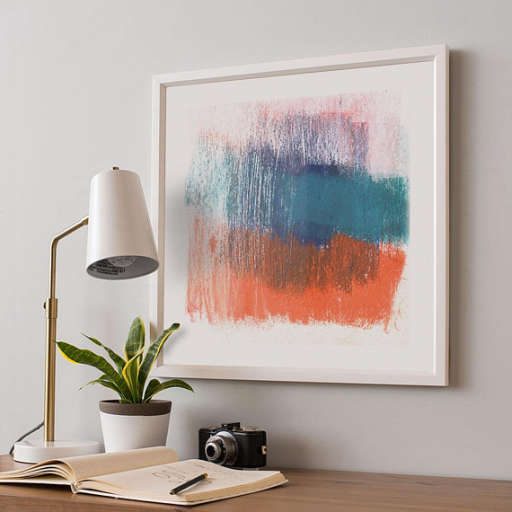 Mid Century Modern Wall Art Orange — view 1
