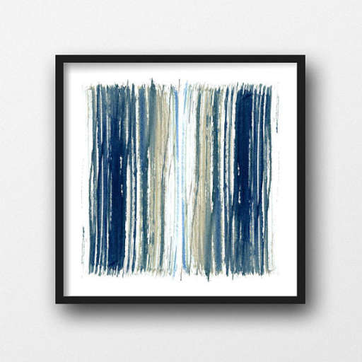 Indigo Blue Stripes Print — view 1