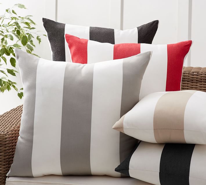 Sunbrella Awning Striped Indoor Outdoor Pillows thumbnail 2