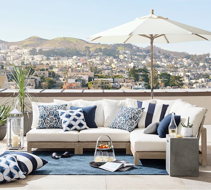 Sunbrella Awning Striped Indoor Outdoor Pillows thumbnail 3