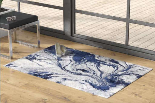 Kaia Abstract Blue Area Rug — view 1