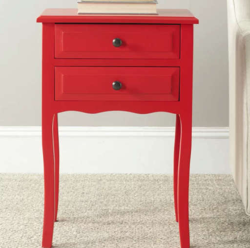 Philipston 2 Drawer Nightstand-Hot Red — view 1