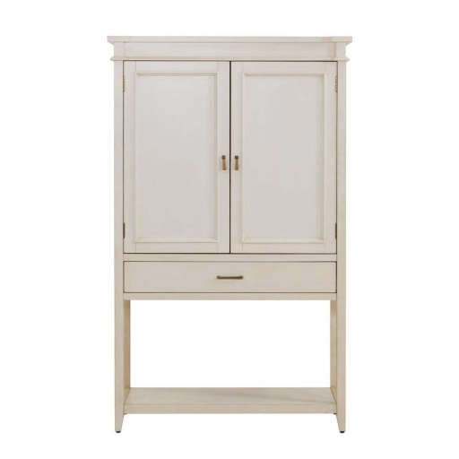 The Gray Barn Oriaga Antique White Fold-Out Bar Cabinet — view 1