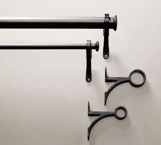 PB Standard Curtain Rod & Wall Bracket - Antique Bronze Finish — view 1