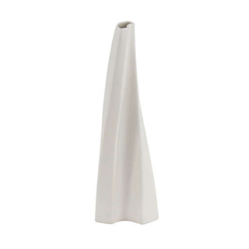 Modern 19 x 6 Inch Twirl Ceramic Vase — view 1