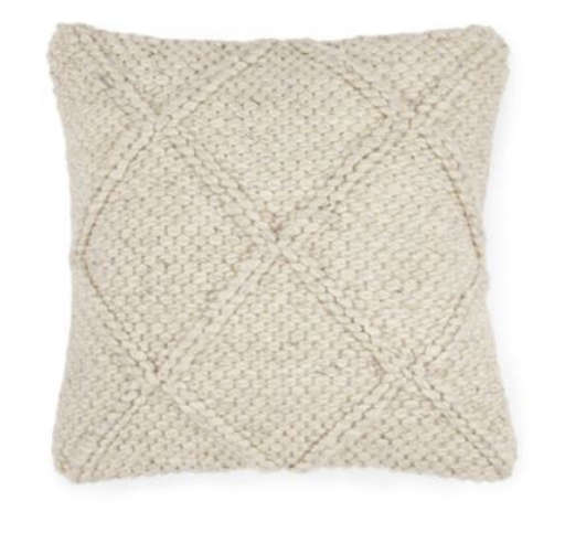 Criss Natural Ivory Pillow With Insert-20"x20" — view 1