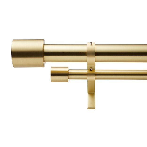 MATTE BLACK CAP FINIAL DOUBLE ROD CURTAIN ROD SET thumbnail 3