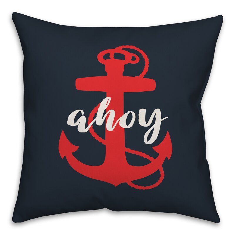 Carmen Ahoy Anchor Throw Pillow With Insert-20"x20" thumbnail 2