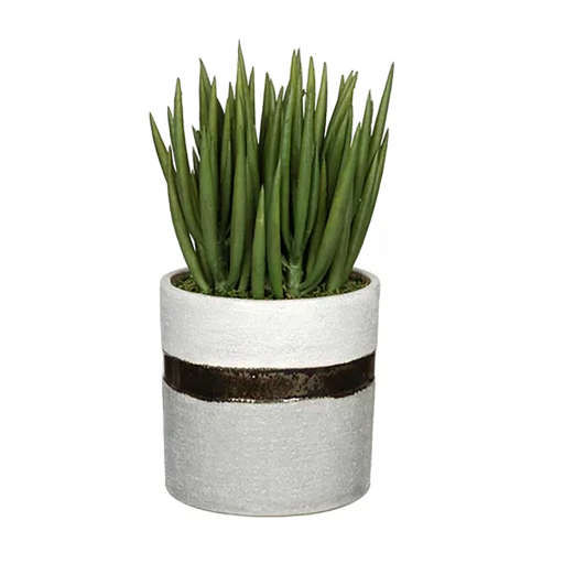 Artificial Sea Sanded Ceramic Aloe Plant in Decorative Vase — view 1