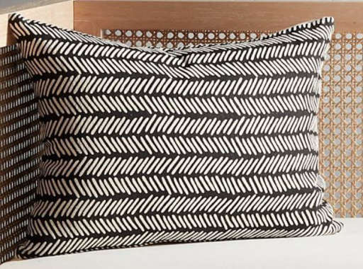 Dash Black and White Pillow with Down-Alternative Insert — view 1