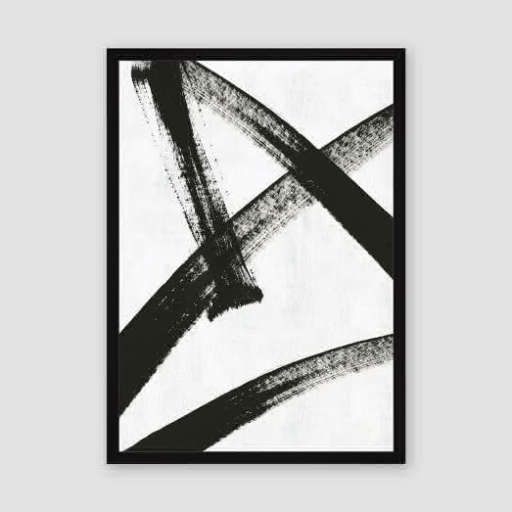 Framed Prints - Abstract Ink Brush Running Man — view 1