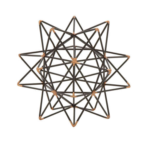 Wire Star BlackGold Iron Sculpture — view 1