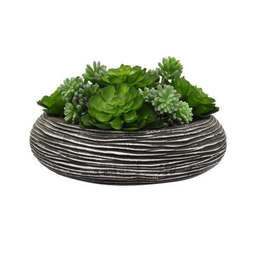 Faux Desktop Succulent Plant in Pot — view 1