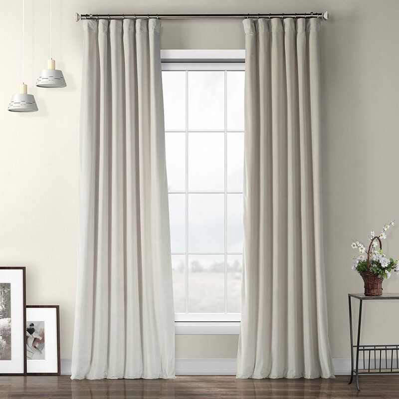 Heritage Velvet Solid Room Darkening Rod Pocket Single Curtain Panel — view 1