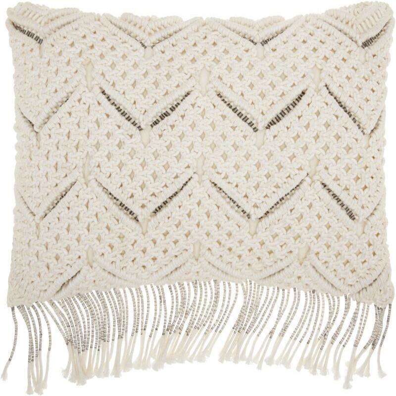 Dennet Cotton Lumbar Pillow With Insert-20"x12" thumbnail 2