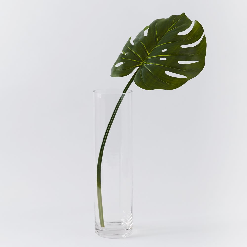 Faux Green Monstera Plant Leaf Stem thumbnail 2