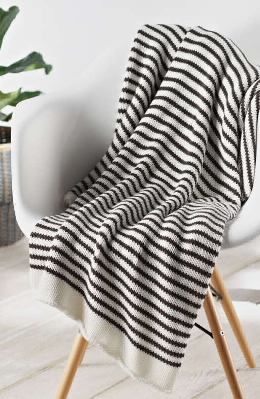 Stripe Knit Cotton Throw — view 1
