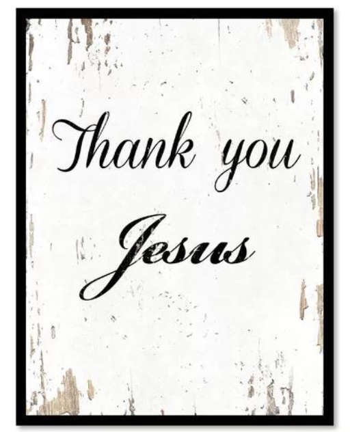 'Thank You Jesus' Framed Textual Art on Canvas — view 1