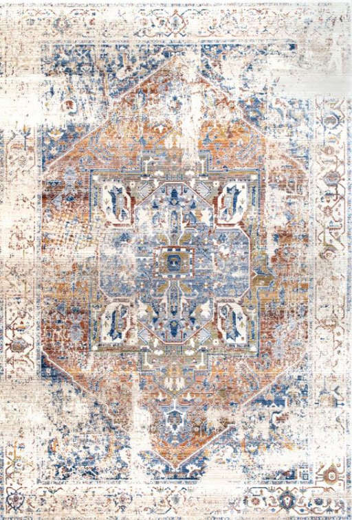 Ivory Tribal Medallion Area Rug-8'x10' — view 1