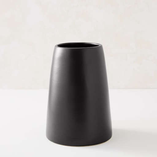 Pure Black Ceramic Vases Squat — view 1