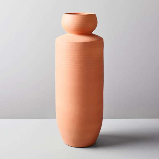 Rounded Terracotta Floor Vases Tall — view 1