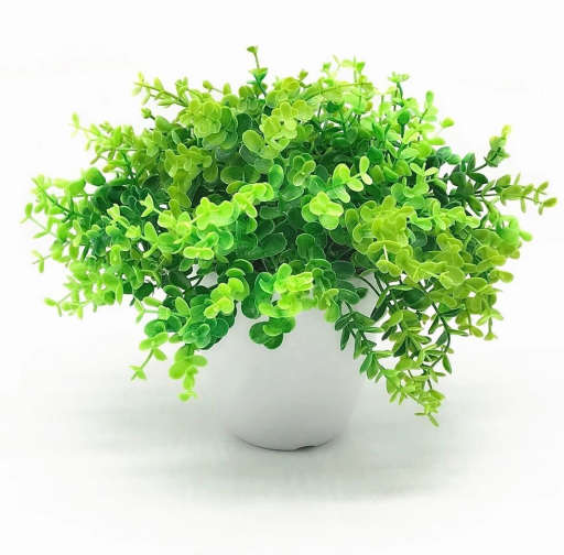 Enova Home Artificial Eucalyptus Grass in Round Decorative Vase — view 1