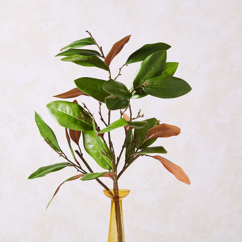 Faux Green Magnolia Leaves Branch thumbnail 2