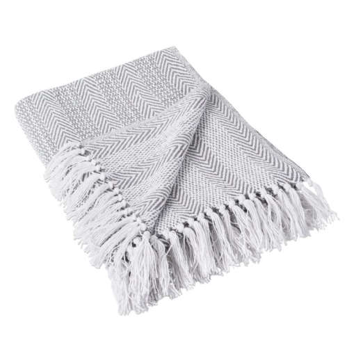 Poff Herringbone Stripe Cotton Throw — view 1