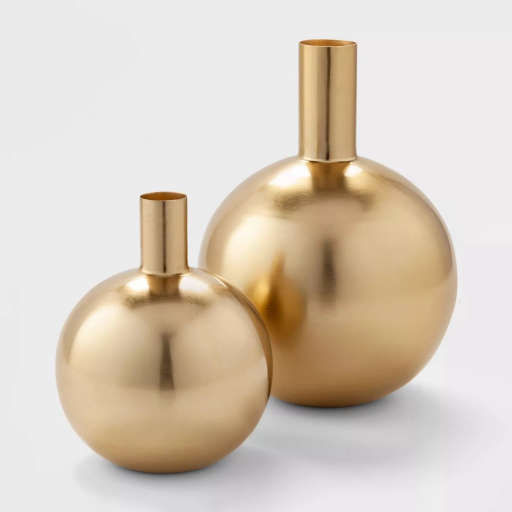 Decorative Brass Vase Gold — view 1
