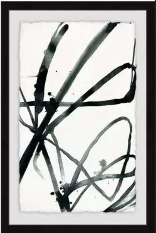 'Toxic Lines Diptych'Picture Frame Print Set on Paper, Black/White — view 1