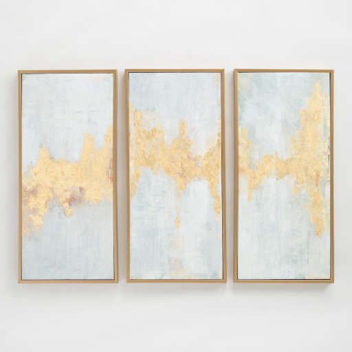 Fluent in Golds Triptych by Elinor Luna Wall Art Set of 3 — view 1