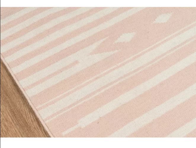 Attaway Handmade Handwoven Wool Area Rug in Pink thumbnail 3