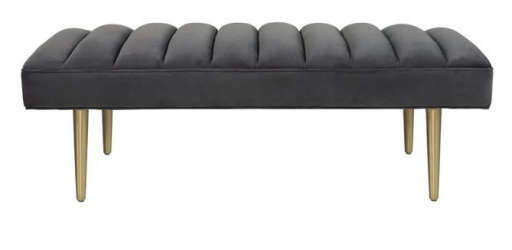 Jax Grey Velvet Bench — view 1