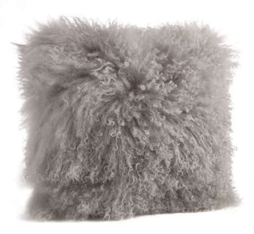 Chyral Lamb Fur Square Wool Pillow Cover With Insert-15"x15" — view 1