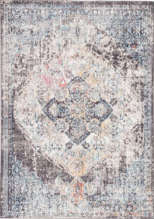 Antonella Medallion Brown/Blue Area Rug — view 1