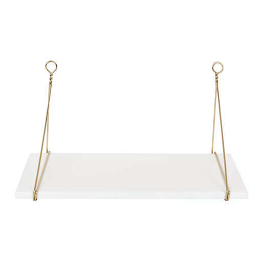 Vista Wood and Metal Shelf Set White/Gold - Kate & Laurel All Things Home — view 1