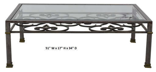 coffee table ethan-allen-glass-top — view 1
