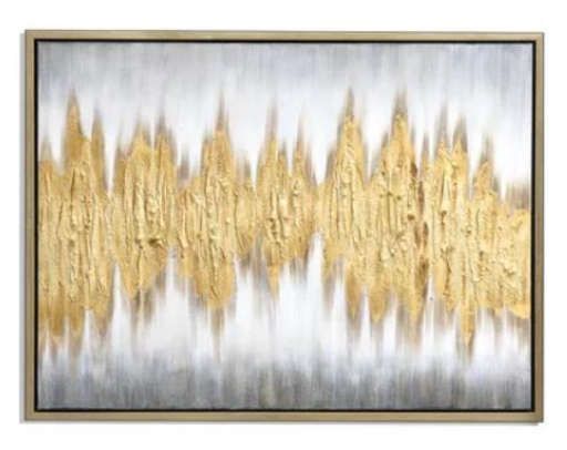 'Gold Waves' Framed Painting on Canvas — view 1