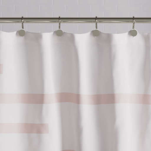 Organic Offset Lines Shower Curtain - Pink Blush — view 1