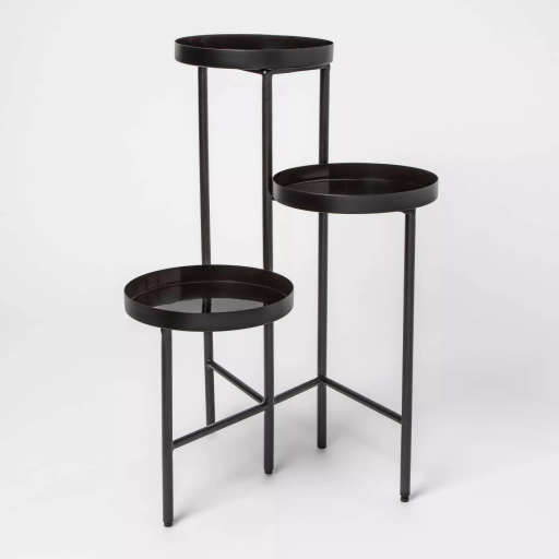 27x19 2 3Tier Metal Planter Stand Black — view 1