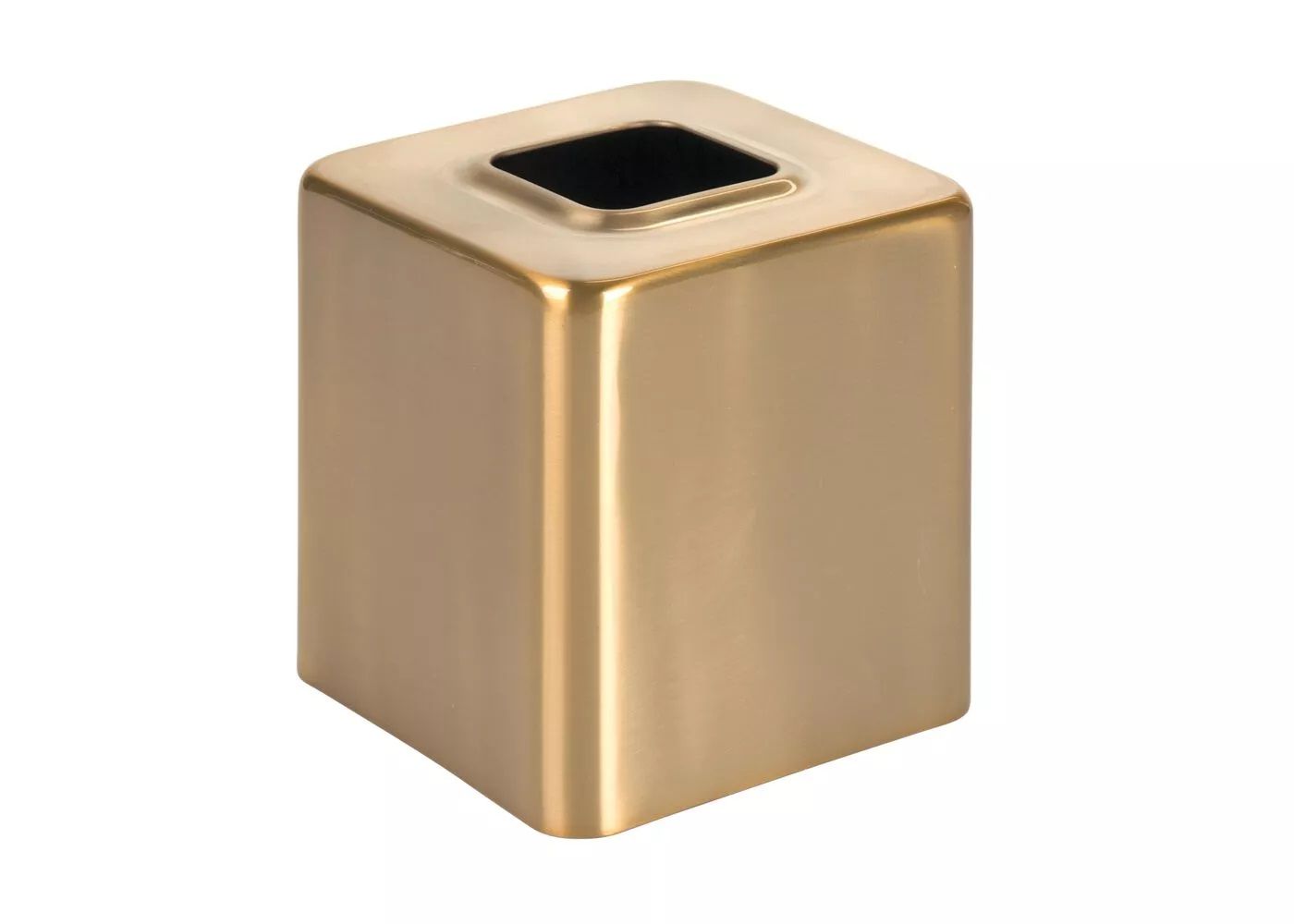 mDesign Modern Square Metal Paper Facial Tissue Box Cover Holder — view 1