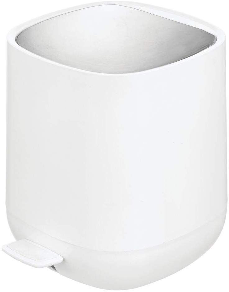 mDesign Modern 1.3 Gallon Plastic Step Trash Can Wastebasket — view 1