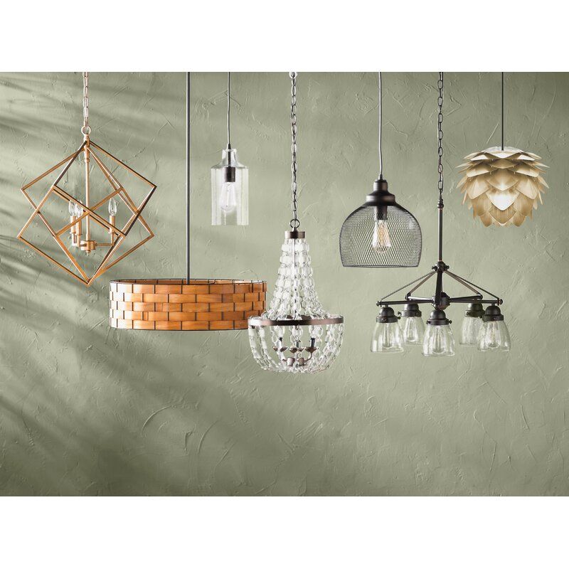 Fairlawn 3 Light Unique Statement Drum Chandelier with Wood Accents thumbnail 5