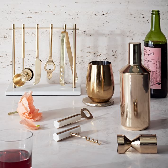 Deco Barware Collection, Brass + Marble (Set of 4) thumbnail 3