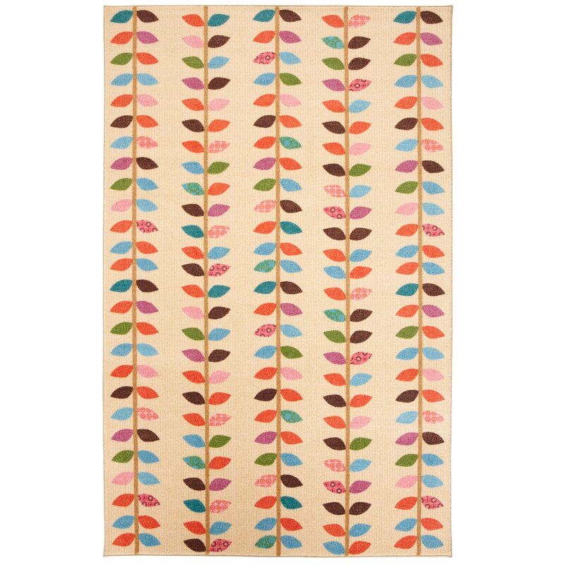 Brasfield Vine Cream Pink Area Rug-5'x8' — view 1