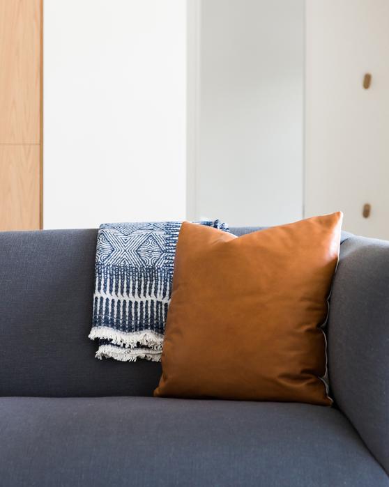 Cognac Leather Pillow thumbnail 4