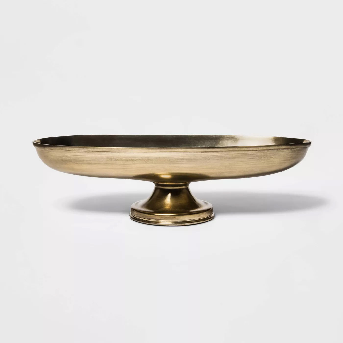 Oblong Brass Footed Bowl Gold — view 1