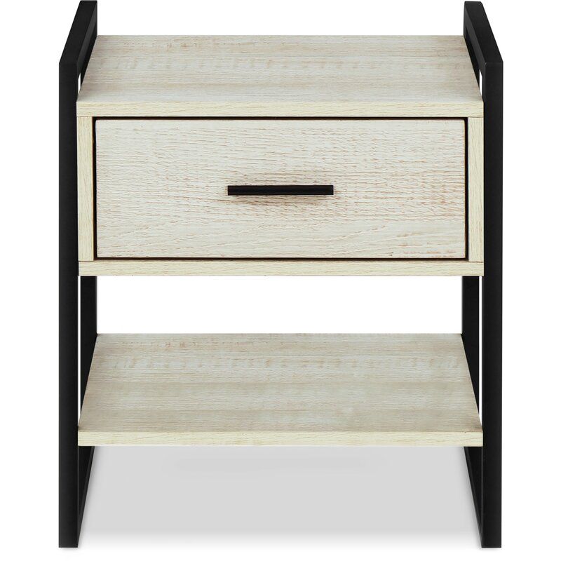 Manraj 19.69'' Tall 1 - Drawer Metal Nightstand — view 1