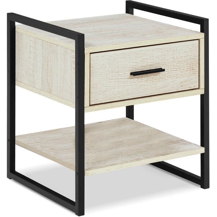Manraj 19.69'' Tall 1 - Drawer Metal Nightstand thumbnail 2